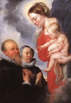 ピーター・パウル・ルーベンス Painting - 聖母子と寄付者のアレクサンドル・グボーとその妻アン・アントニ ピーター・パウル・ルーベンス
